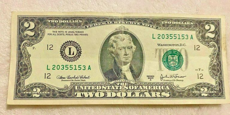 The 2003 $2 Bill Value (Rarest Sold For $25,200)