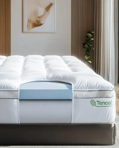 ViscoSoft memory foam mattress topper with pillow top cover on a bed