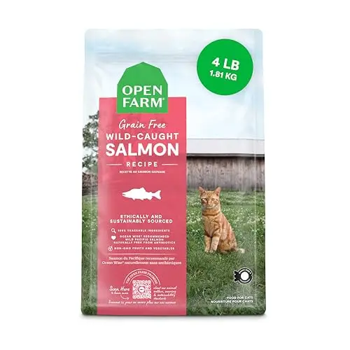 Open Farm grain-free dry cat food with wild-caught salmon