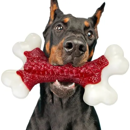 Kseroo red nylon bone dog toy for aggressive chewers