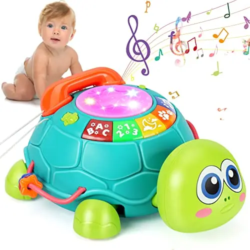 Musical Turtle baby toy with lights and various play modes