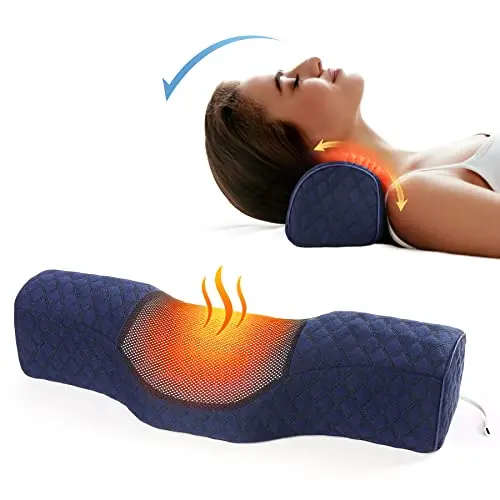 Cozyhealth heated neck roll pillow with memory foam
