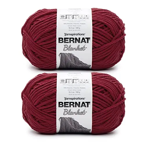Bernat Blanket Crimson yarn ball for knitting and crocheting blankets