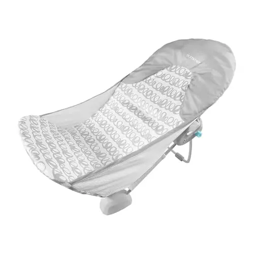 Ingenuity Foldaway baby bath seat in gray swirls pattern