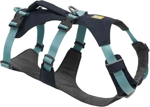 Ruffwear Flagline lightweight dog harness on an active dog during a run