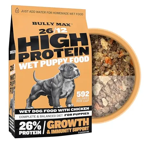 Bully Max wet puppy food dehydrated dog food package