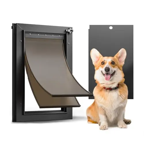 VOSOIR all-aluminum dog door with magnetic flaps