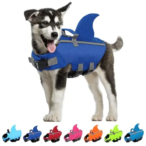 SUNFURA medium shark life jacket for dogs
