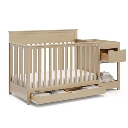 Graco Shiloh convertible crib and changer in driftwood finish