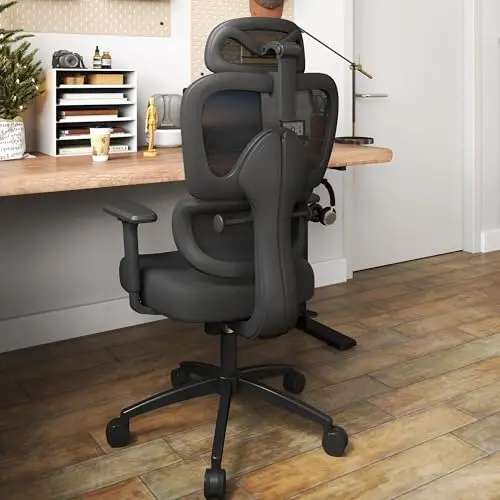 ZZH ergonomic office chair with 3D adjustable arms and headrest