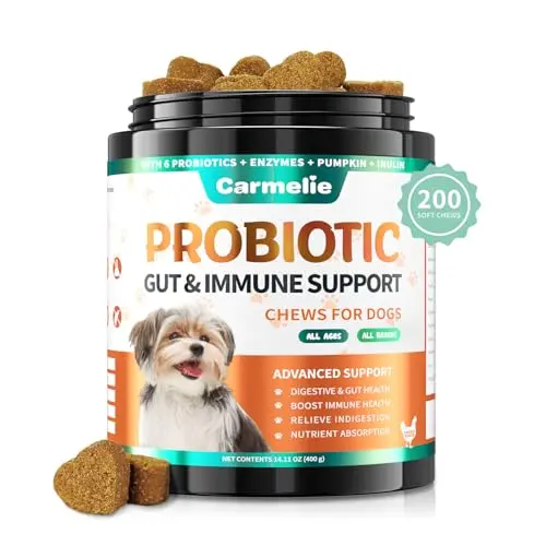 Carmelie Probiotics for Dogs soft chews container