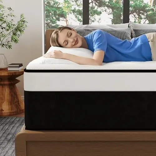 VERHOPE hybrid mattress with euro top and reinforced edges