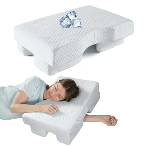 PYURIFAI side sleeper pillow with adjustable height and arm hole