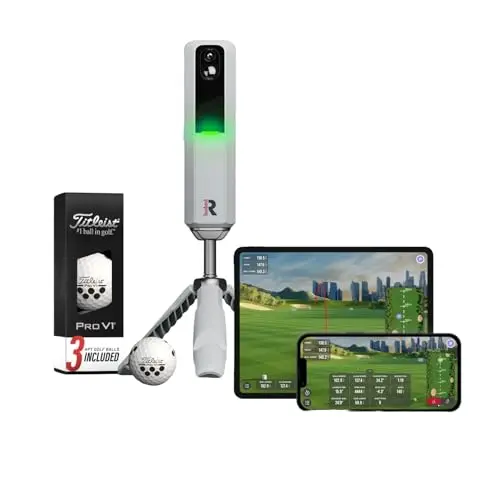 Rapsodo MLM2PRO golf launch monitor showing compact design with display