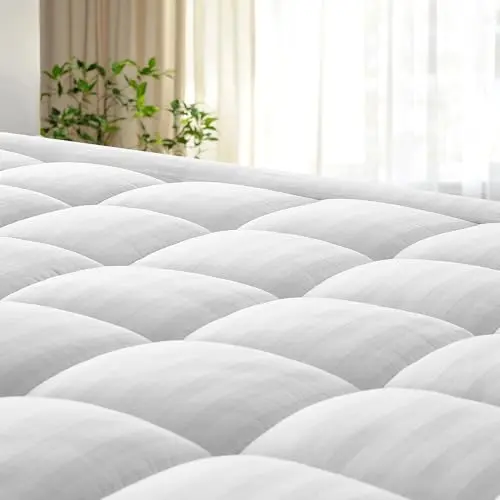 Soft and lofty cotton mattress topper with deep pocket skirt