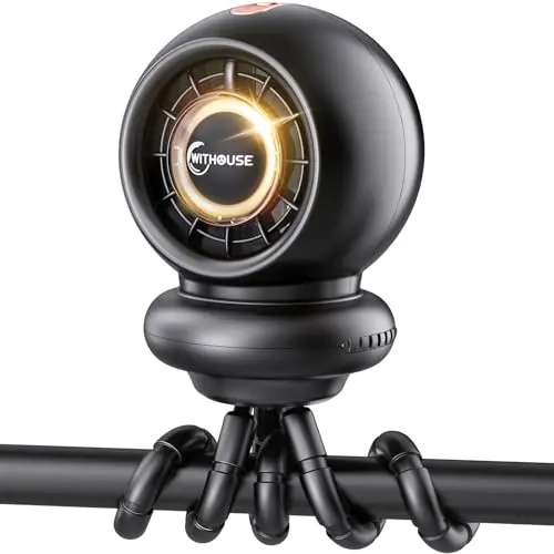 WITHOUSE black oscillating stroller fan with LED display